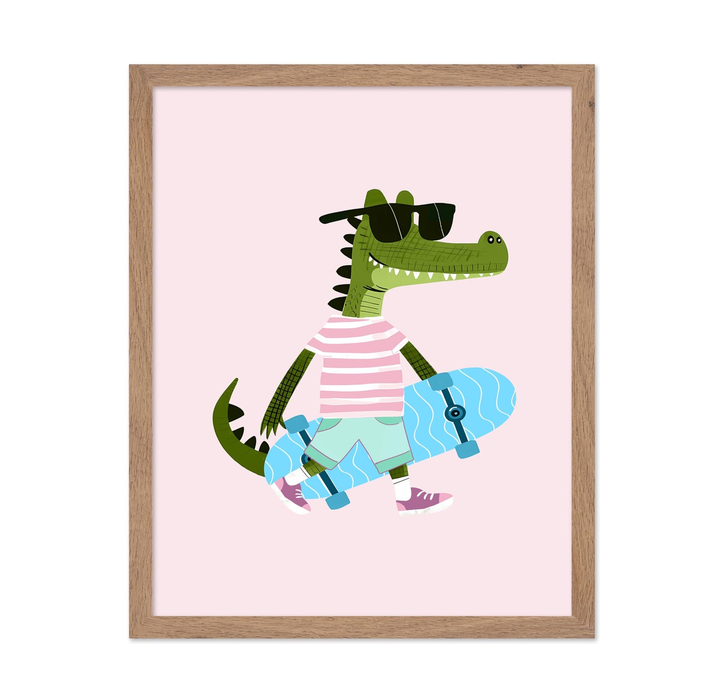 Crocodile with Skateboard