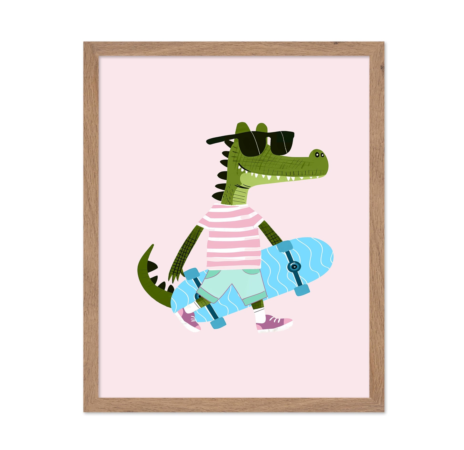 Crocodile with Skateboard
