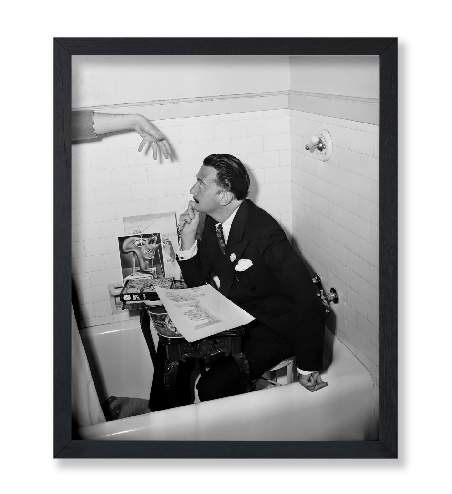 Salvador Dali Seated in a Bathtub