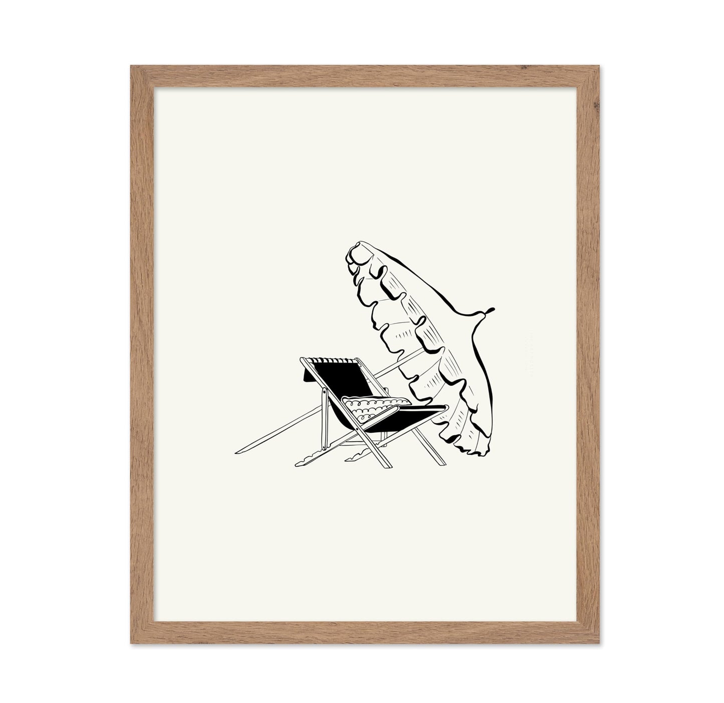 Abstract Beach Chair and Umbrella