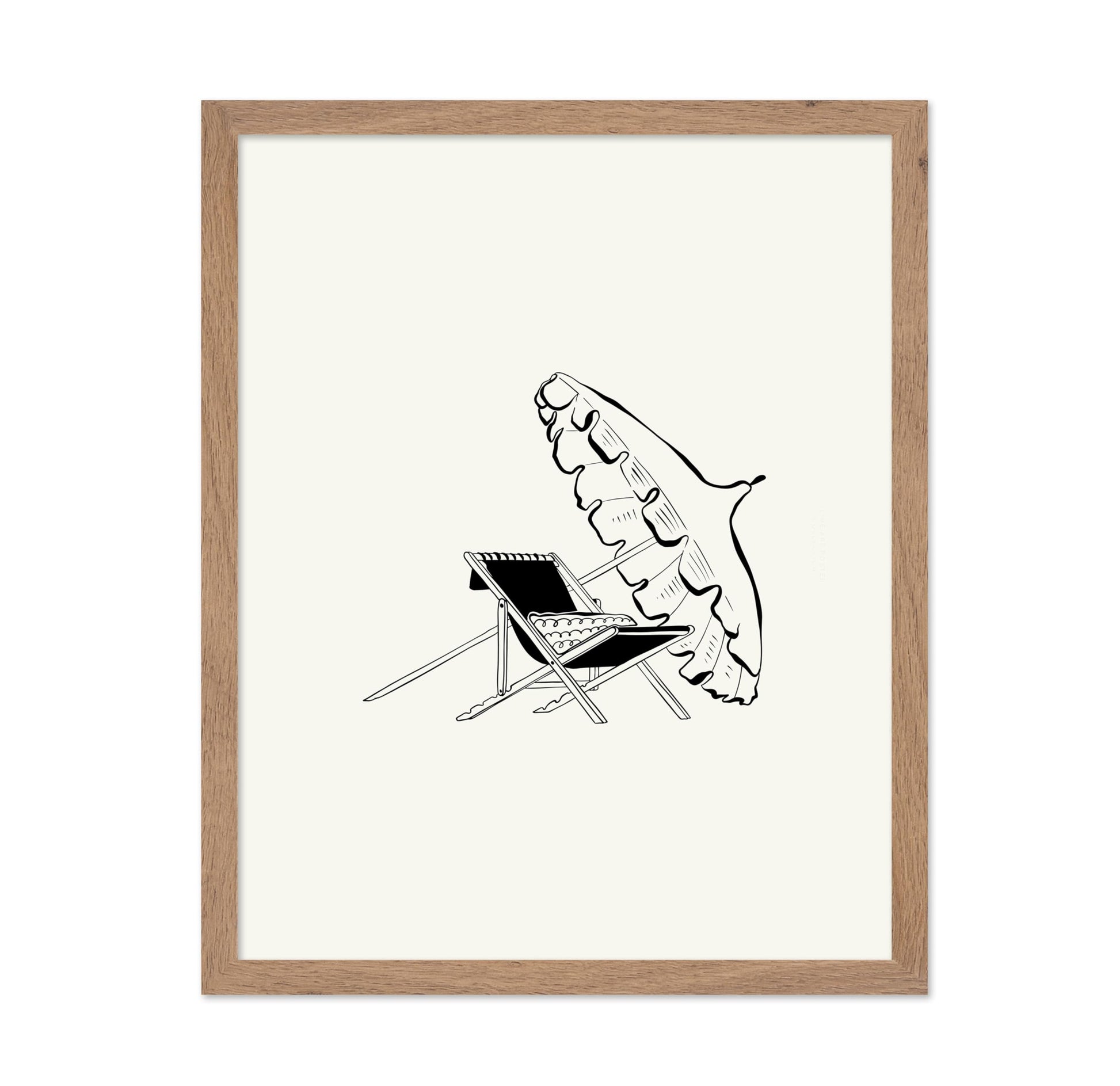 Abstract Beach Chair and Umbrella