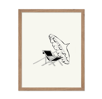 Abstract Beach Chair and Umbrella