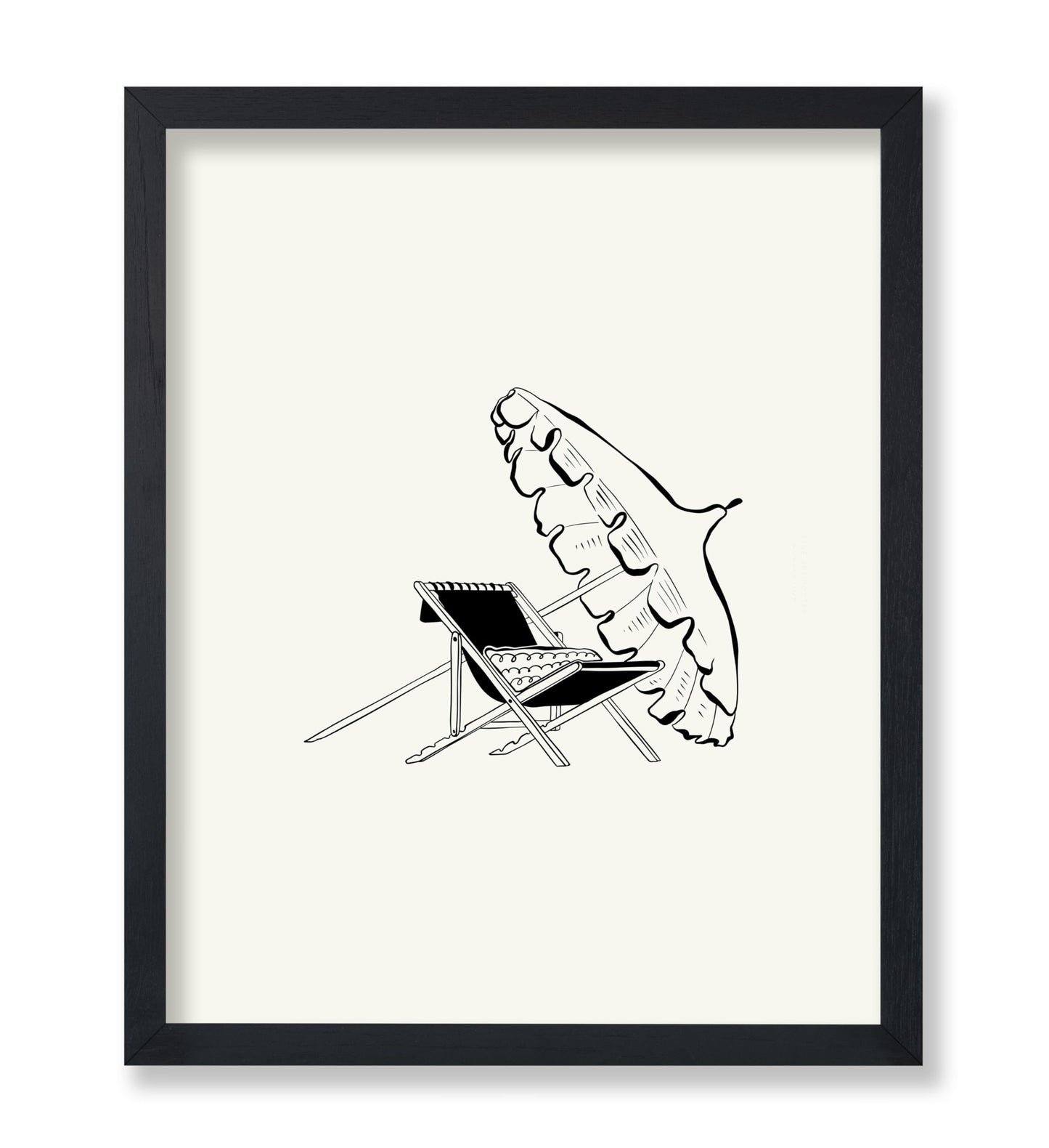 Abstract Beach Chair and Umbrella