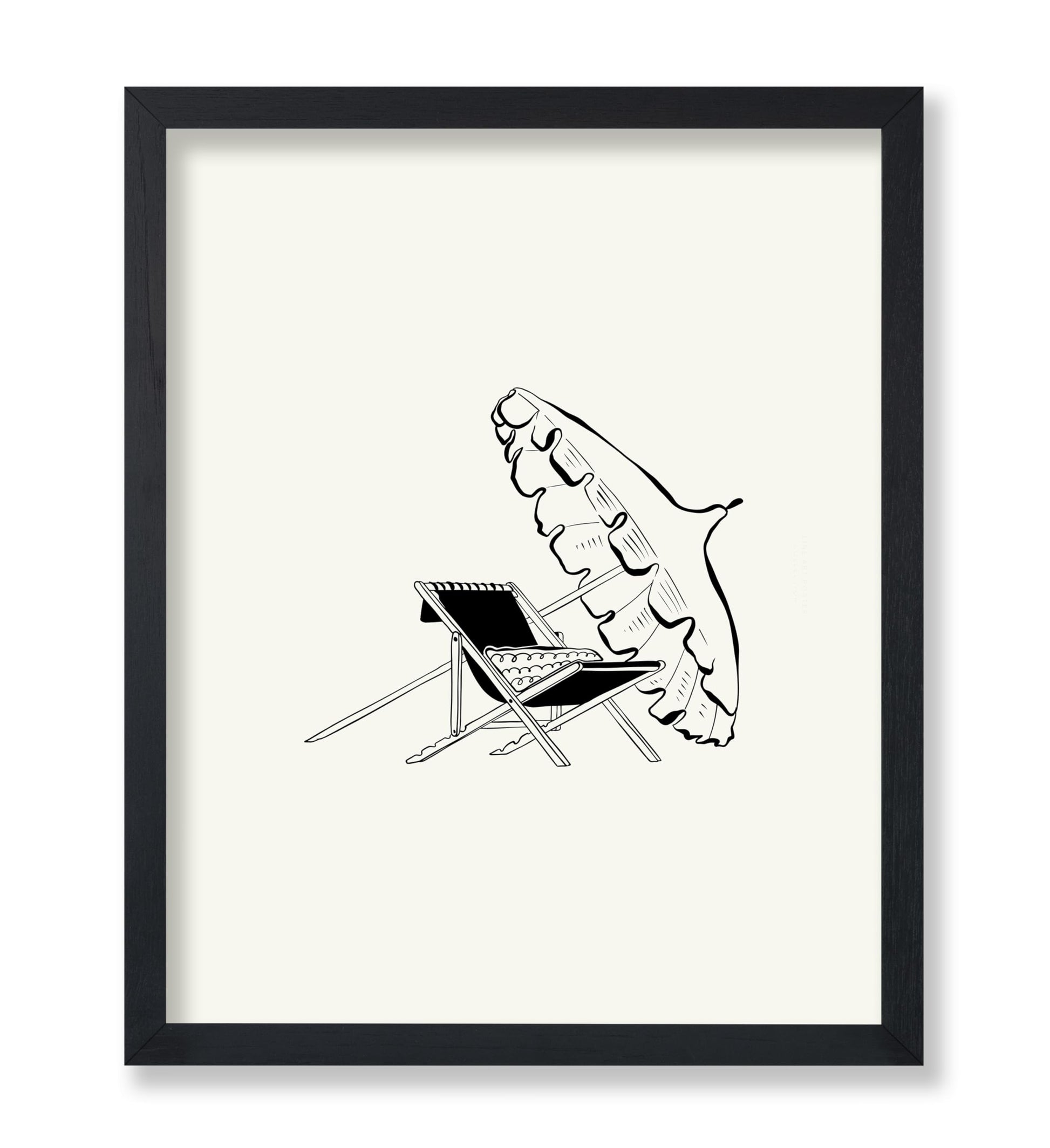 Abstract Beach Chair and Umbrella