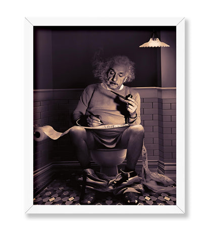 Einstein Sitting on Toilet