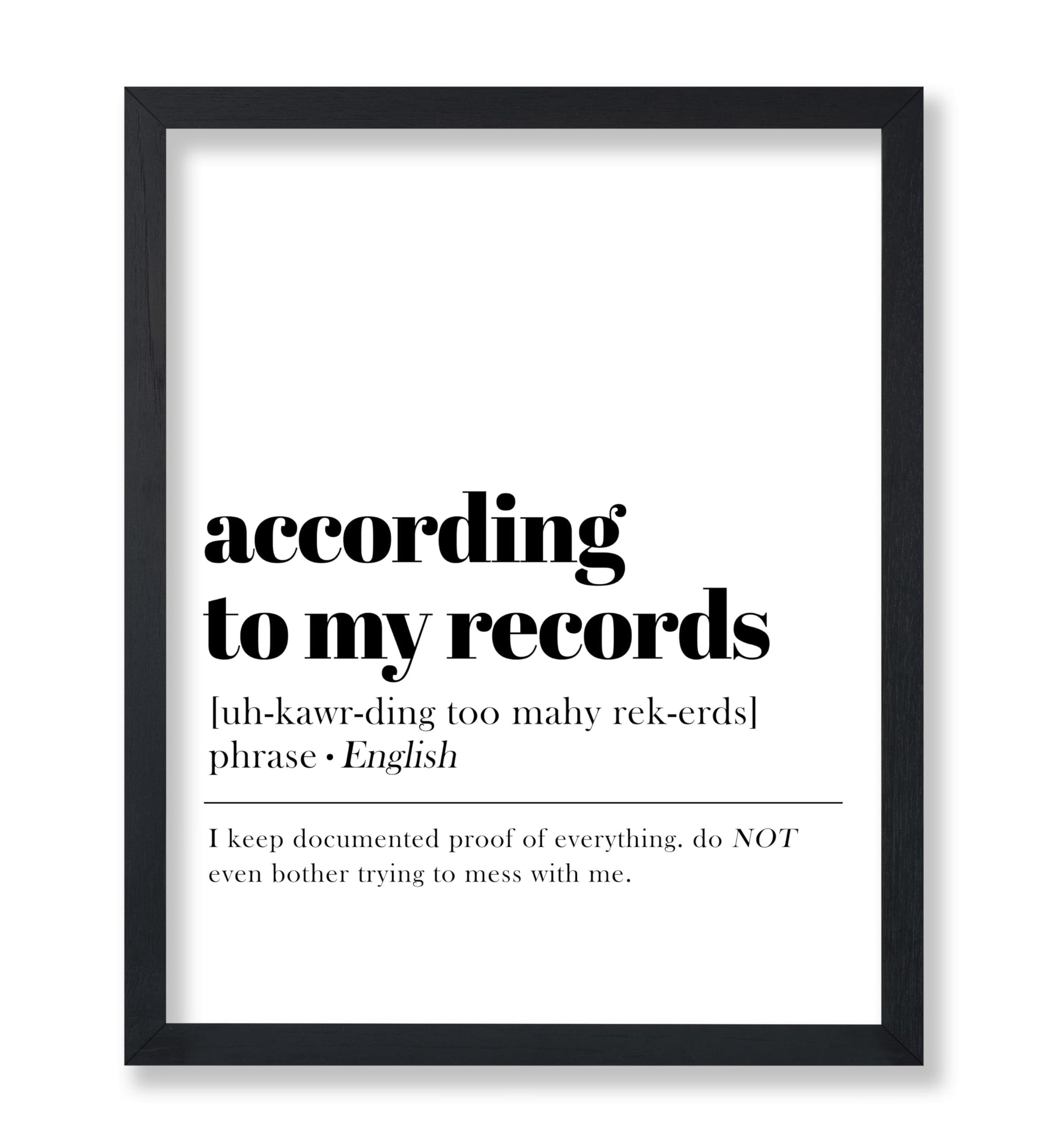 According To My Records
