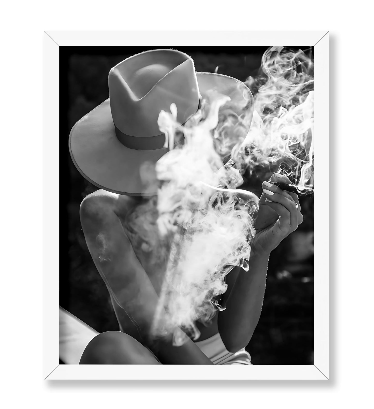 Woman in Hat Smoking