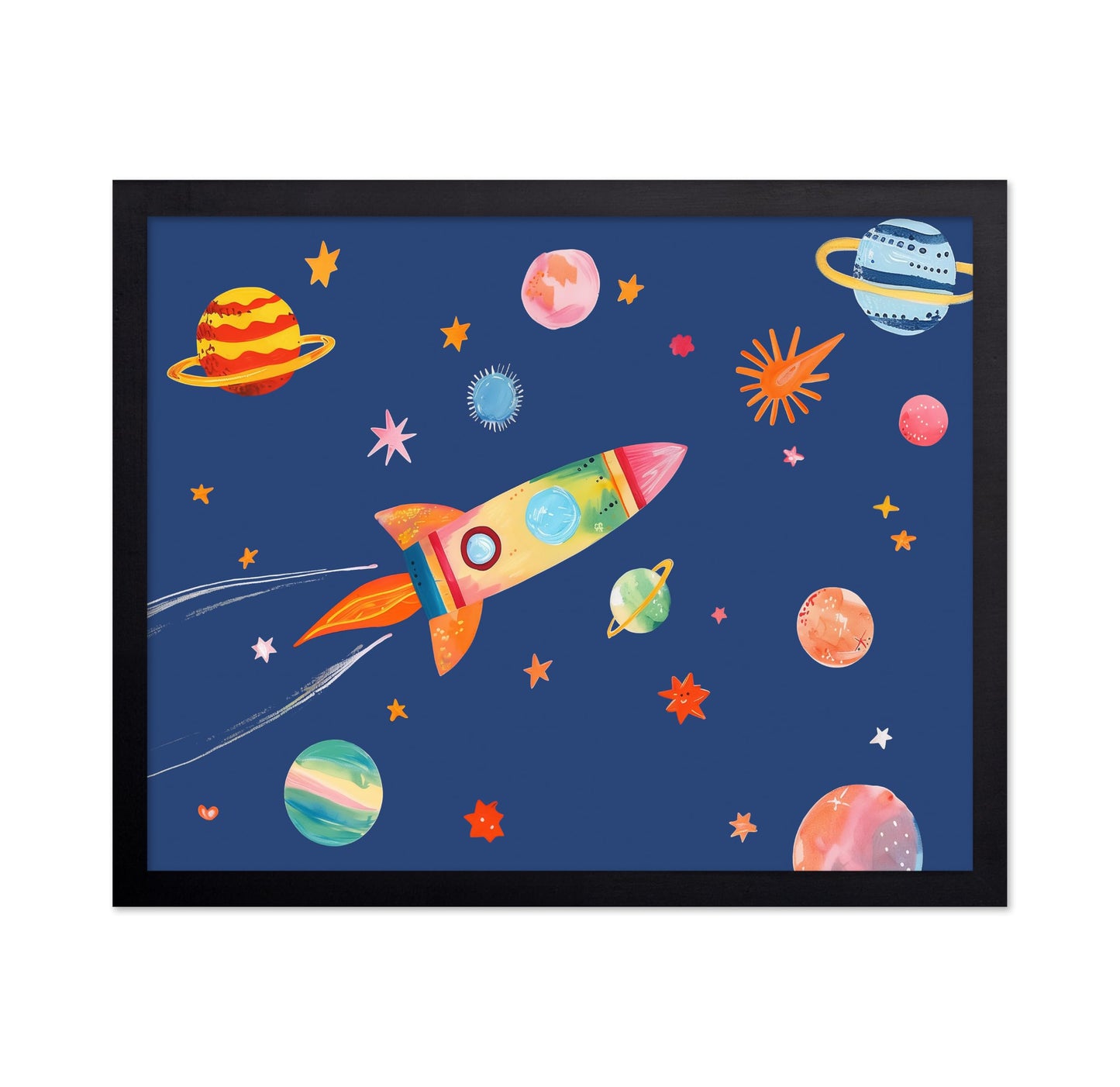 Whimsical Rocket Ship No1