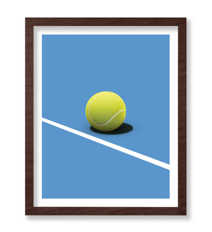 Tennis Ball on Blue Court