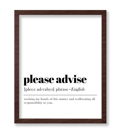 Definition of Please Advise