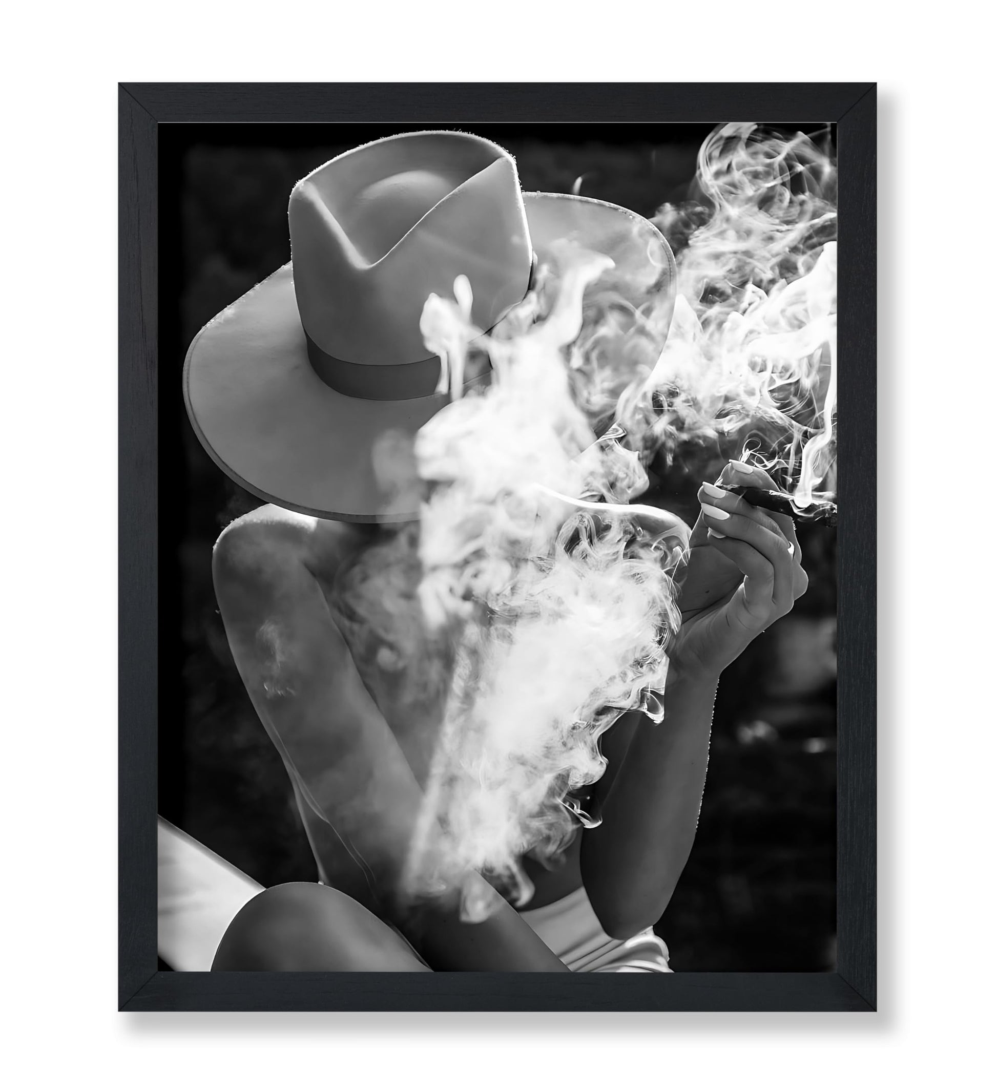 Woman in Hat Smoking