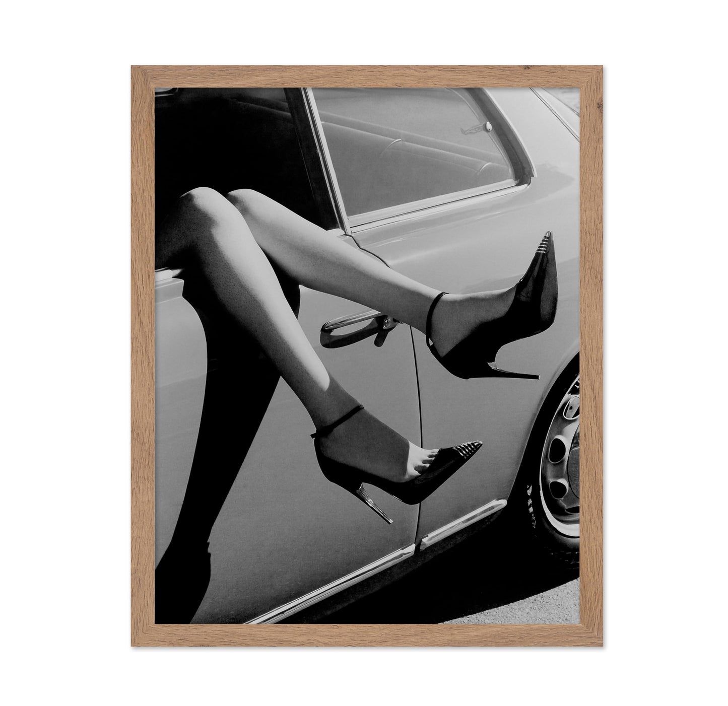 Woman in High Heels Inside Car