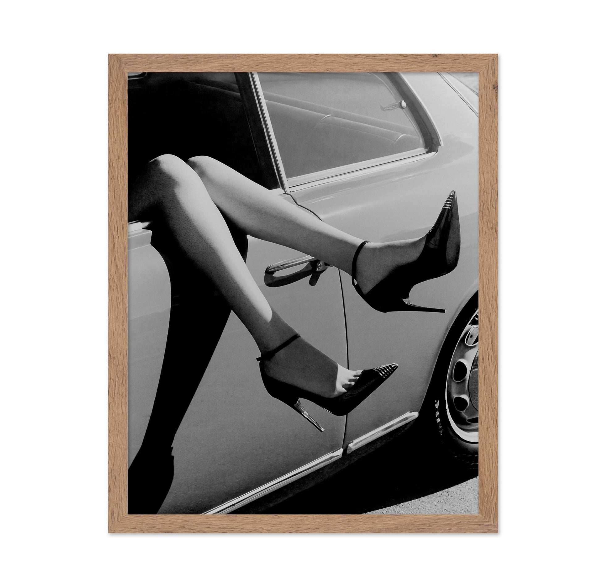 Woman in High Heels Inside Car