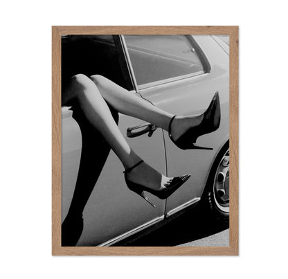 Woman in High Heels Inside Car
