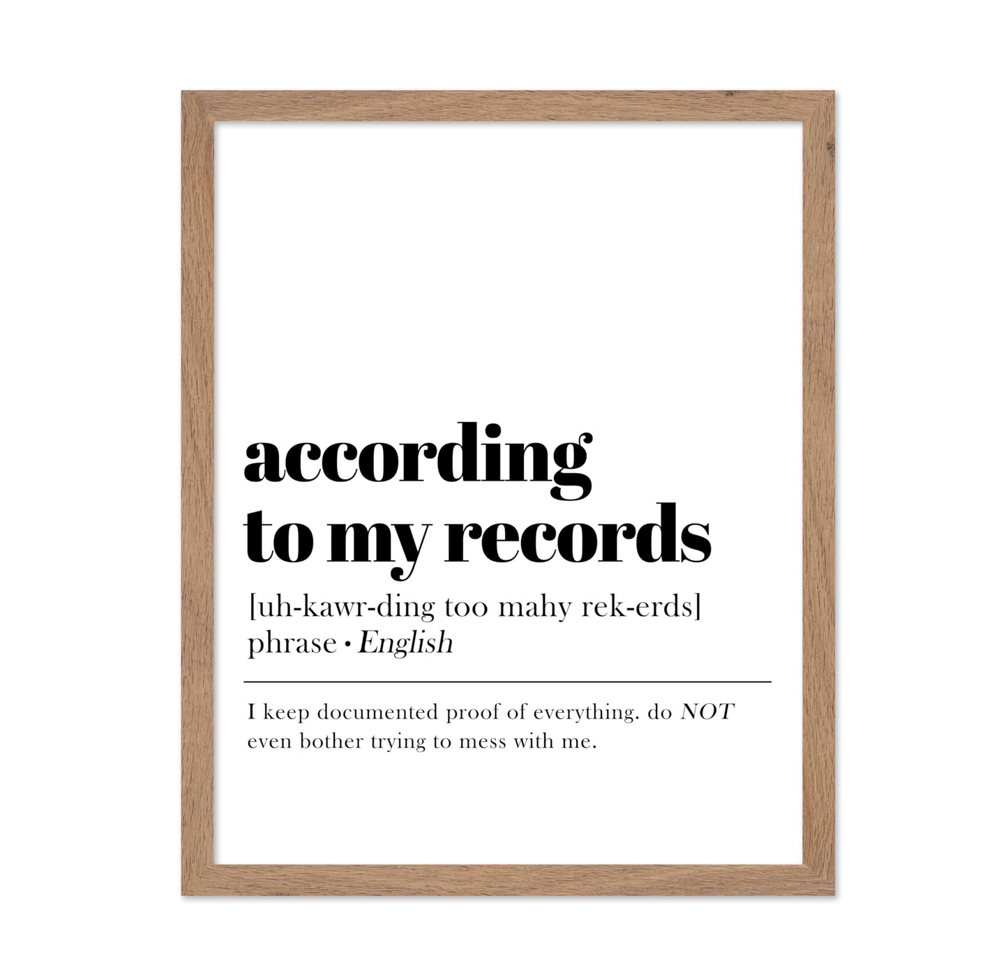 According To My Records