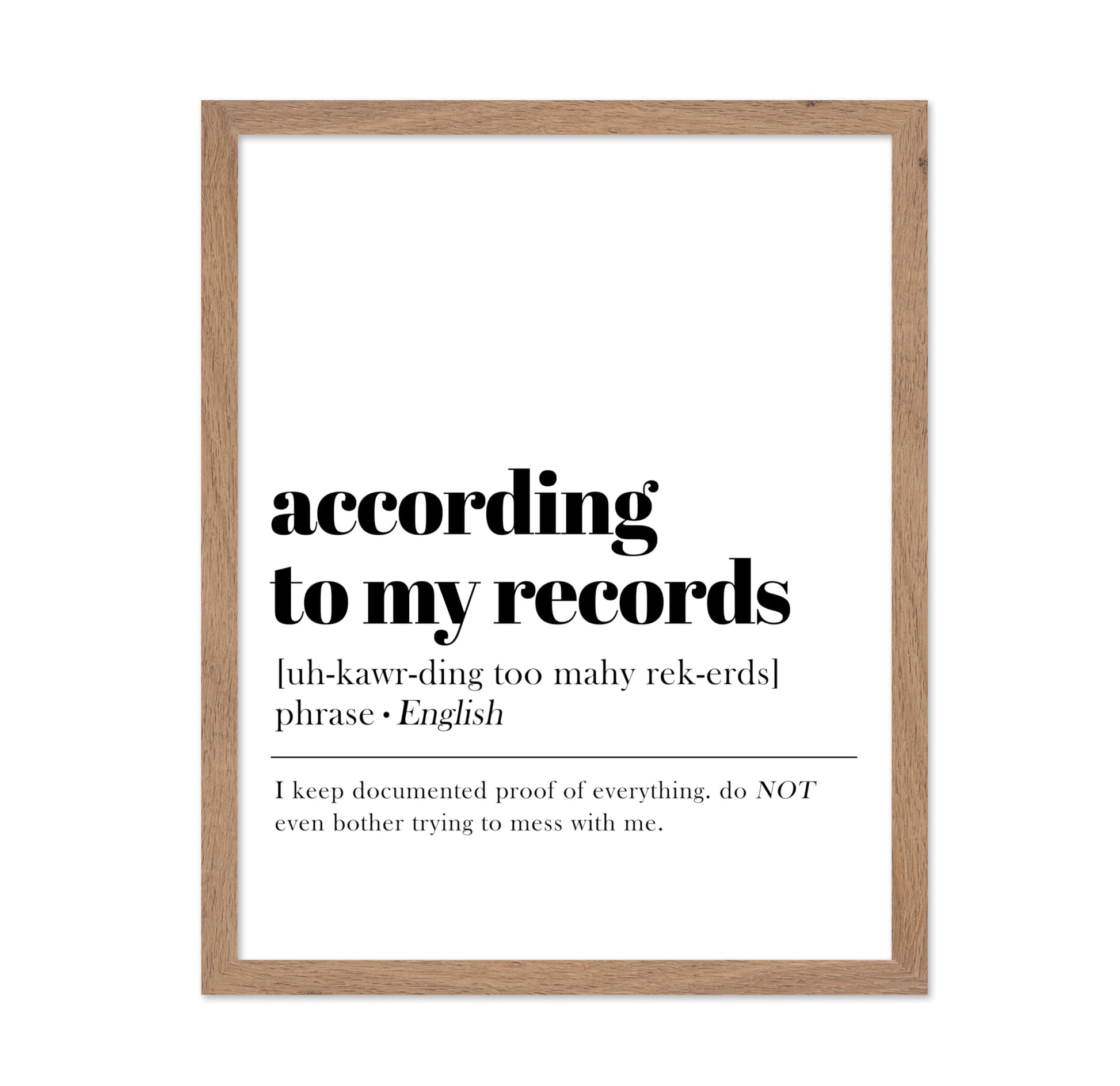 According To My Records