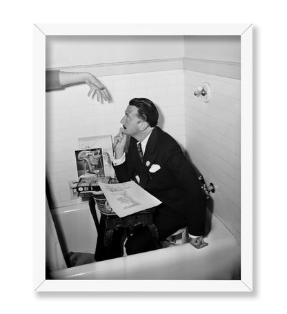 Salvador Dali Seated in a Bathtub