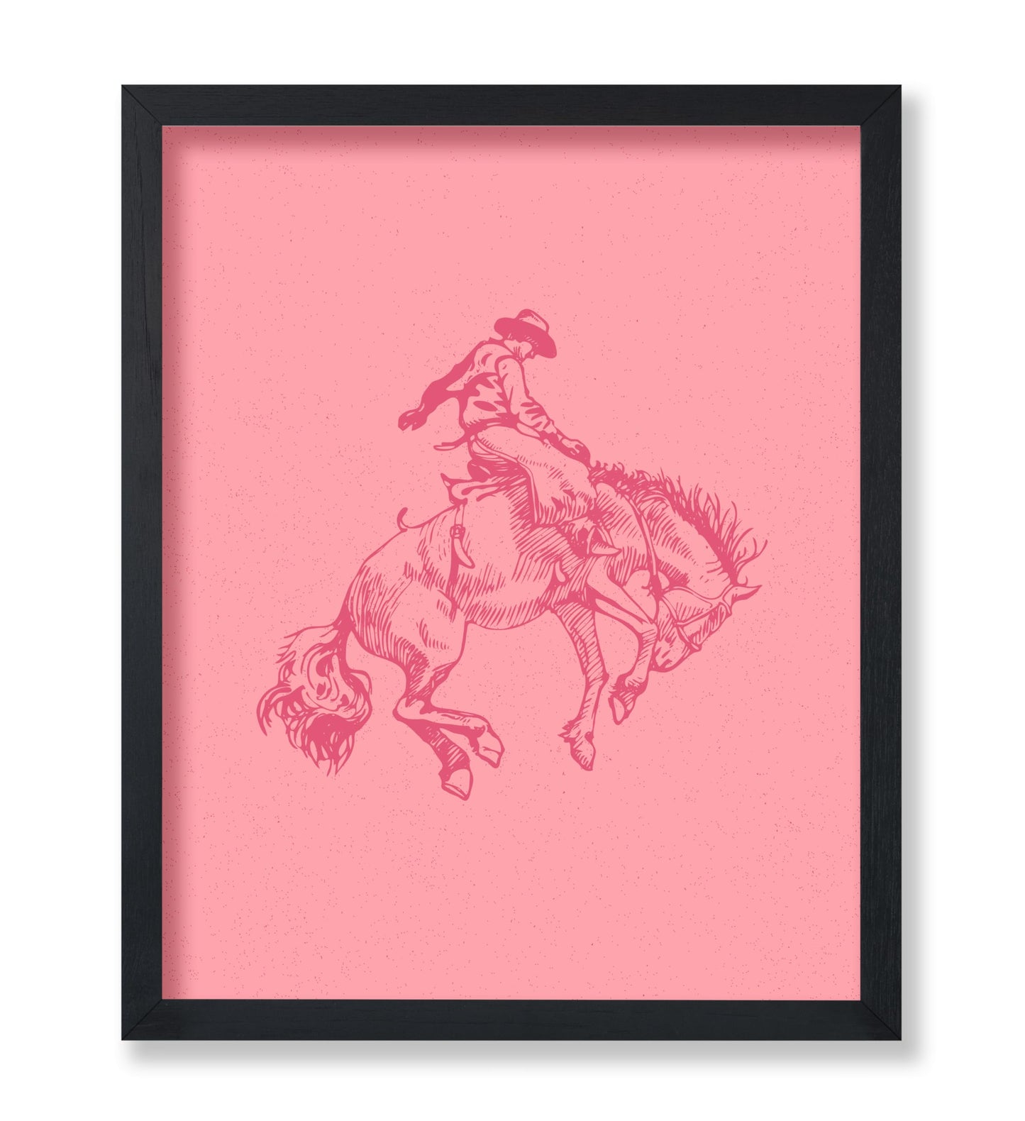 Pink Cowboy Riding A Wild Horse