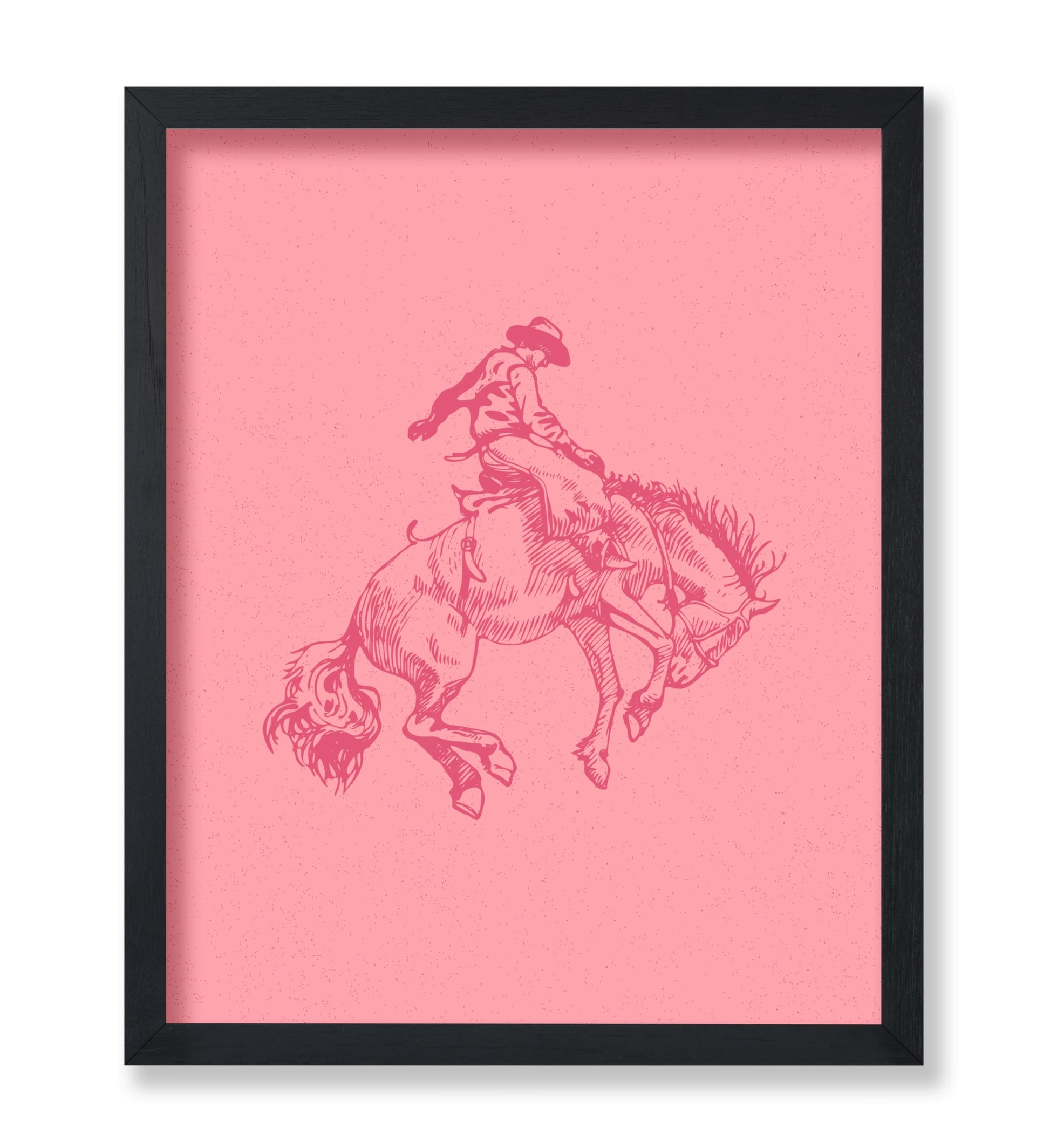 Pink Cowboy Riding A Wild Horse