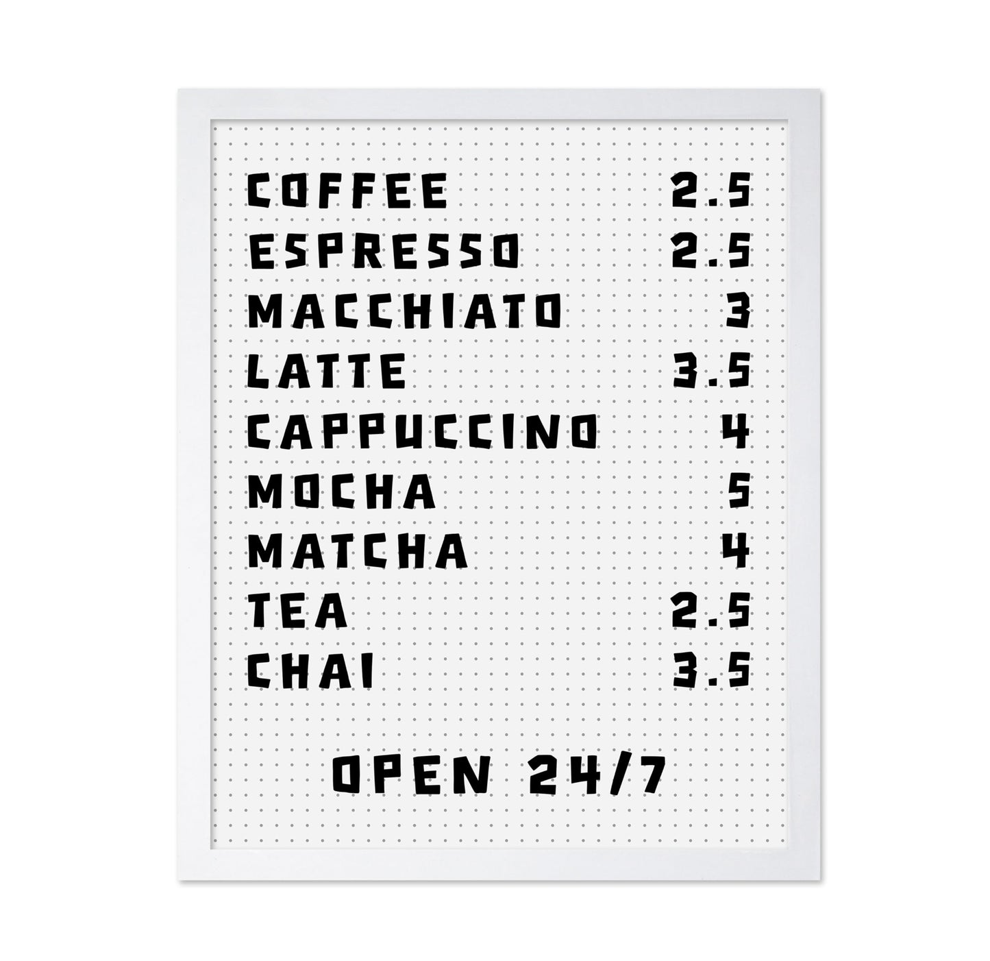Cafe Bar Menu