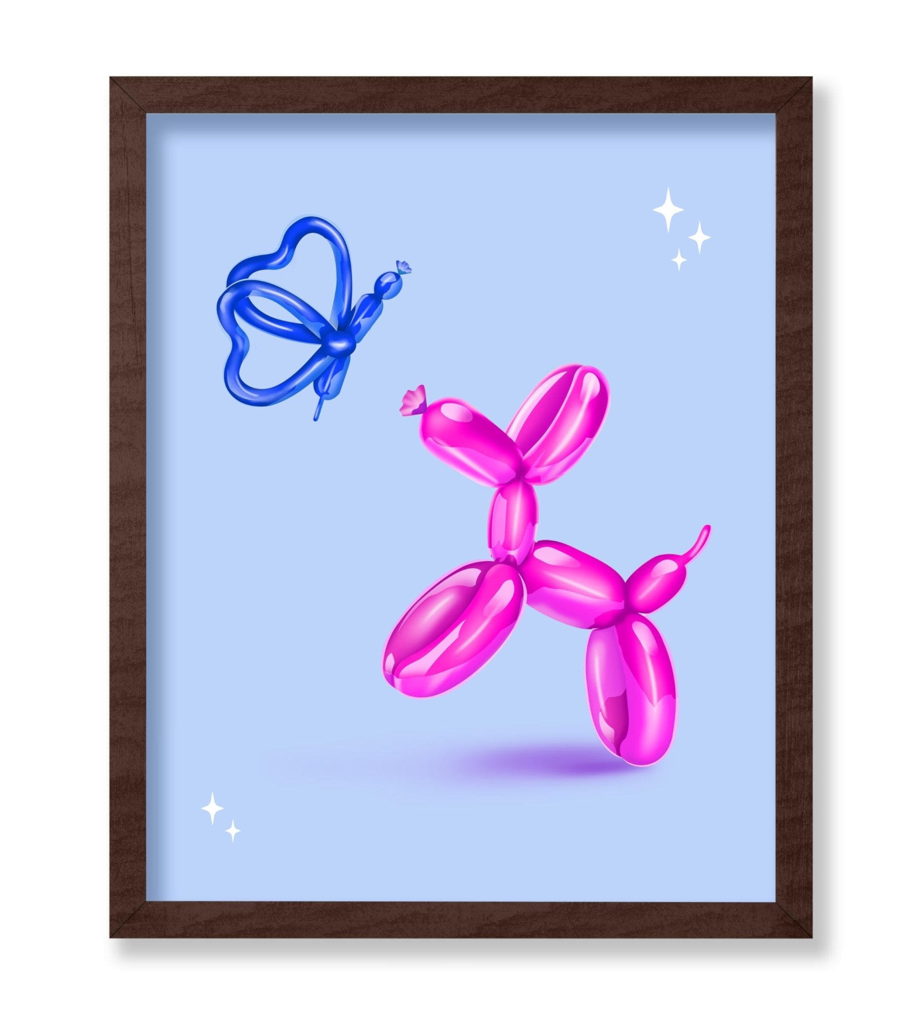 Jumping Balloon Dog and Butterfly No3 Poster