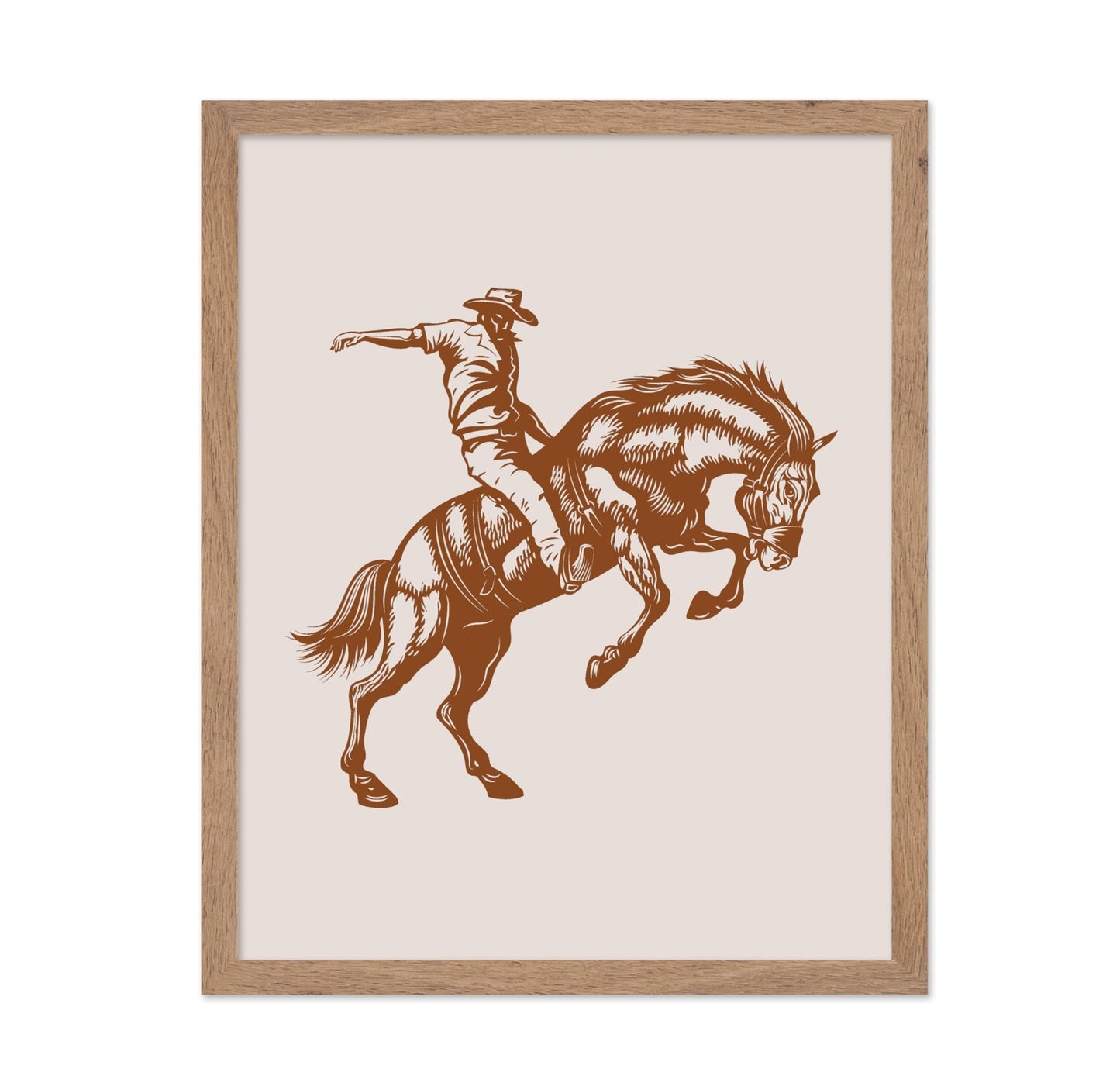 Brown Cowboy Bucking Horse