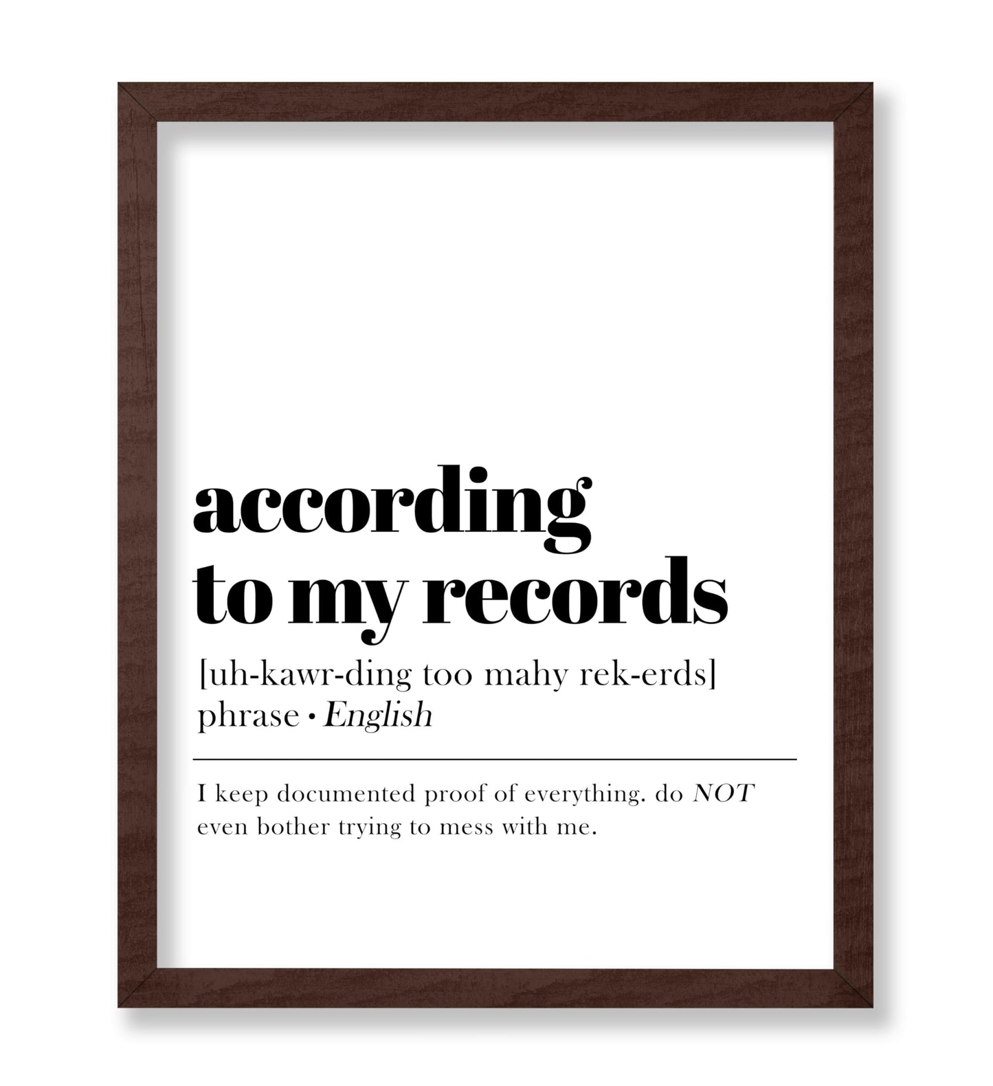 According To My Records
