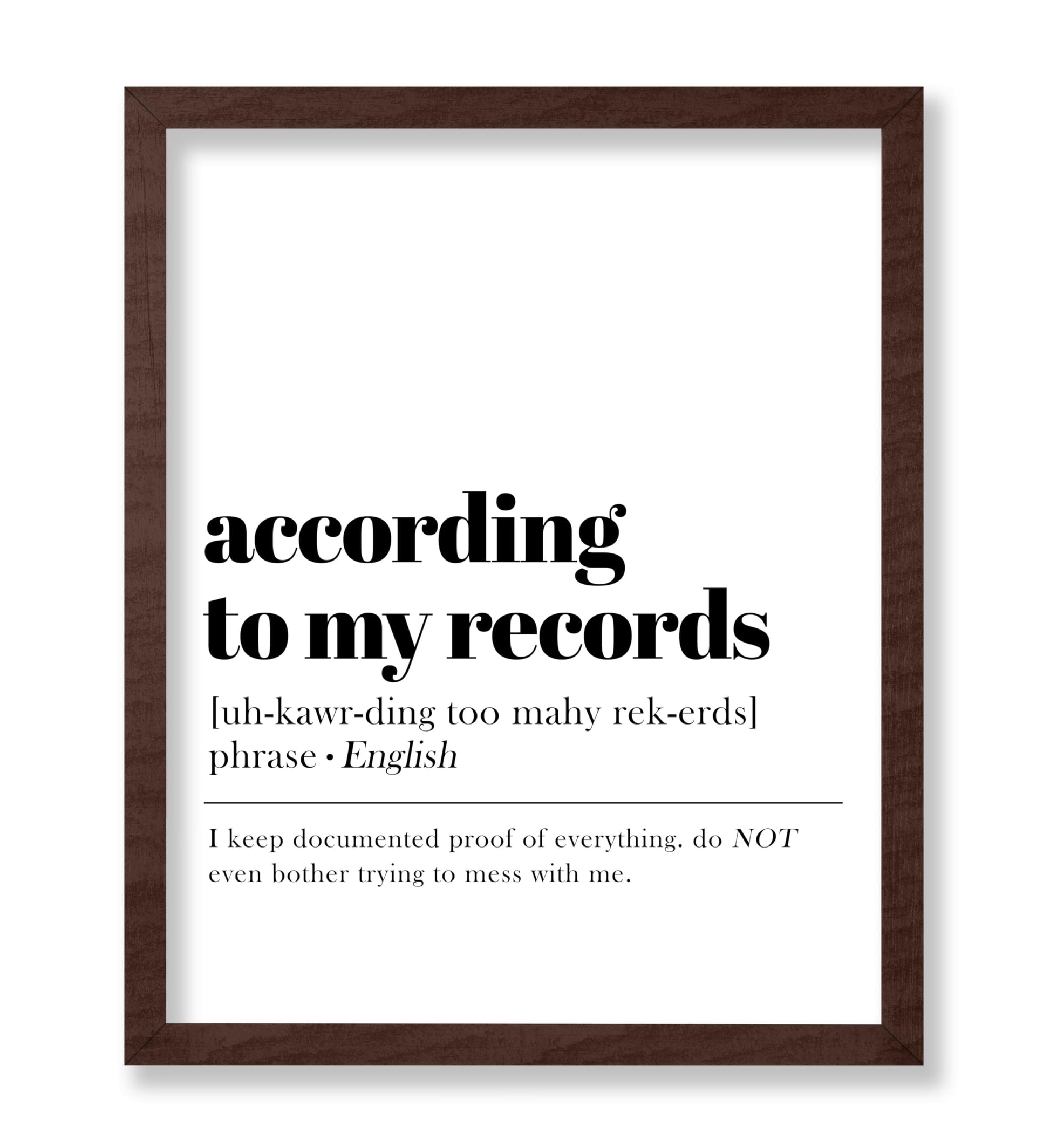 According To My Records