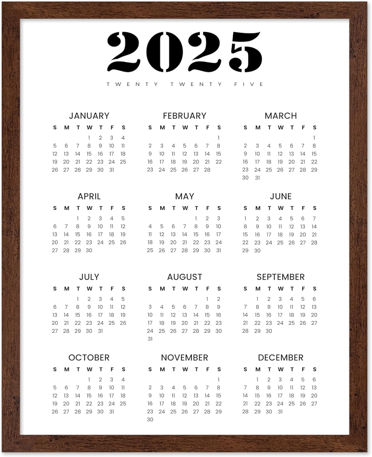 Year 2025 Calendar No1