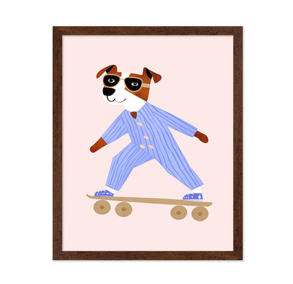 Dog on Skateboard