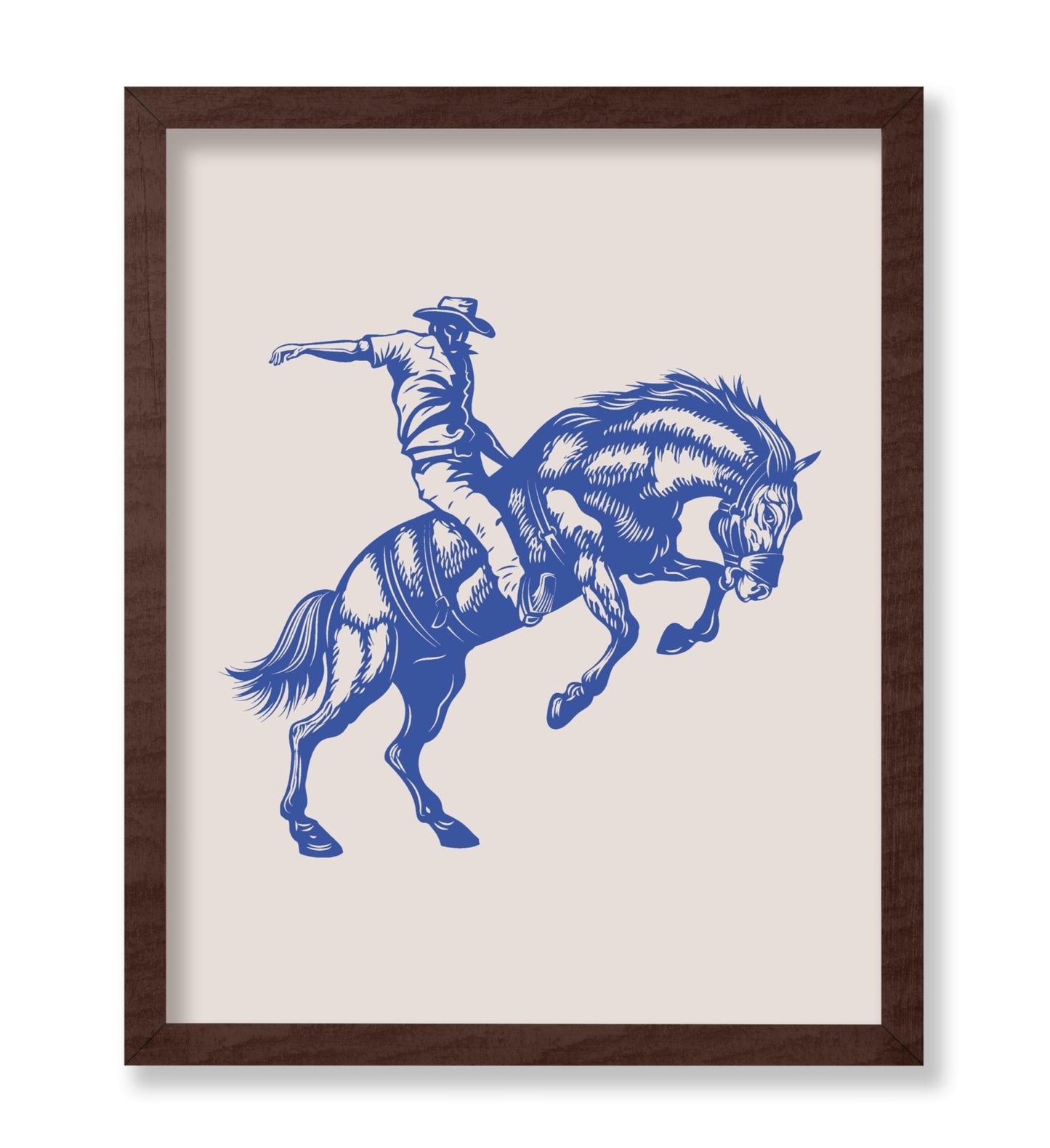 Blue Cowboy Bucking Horse