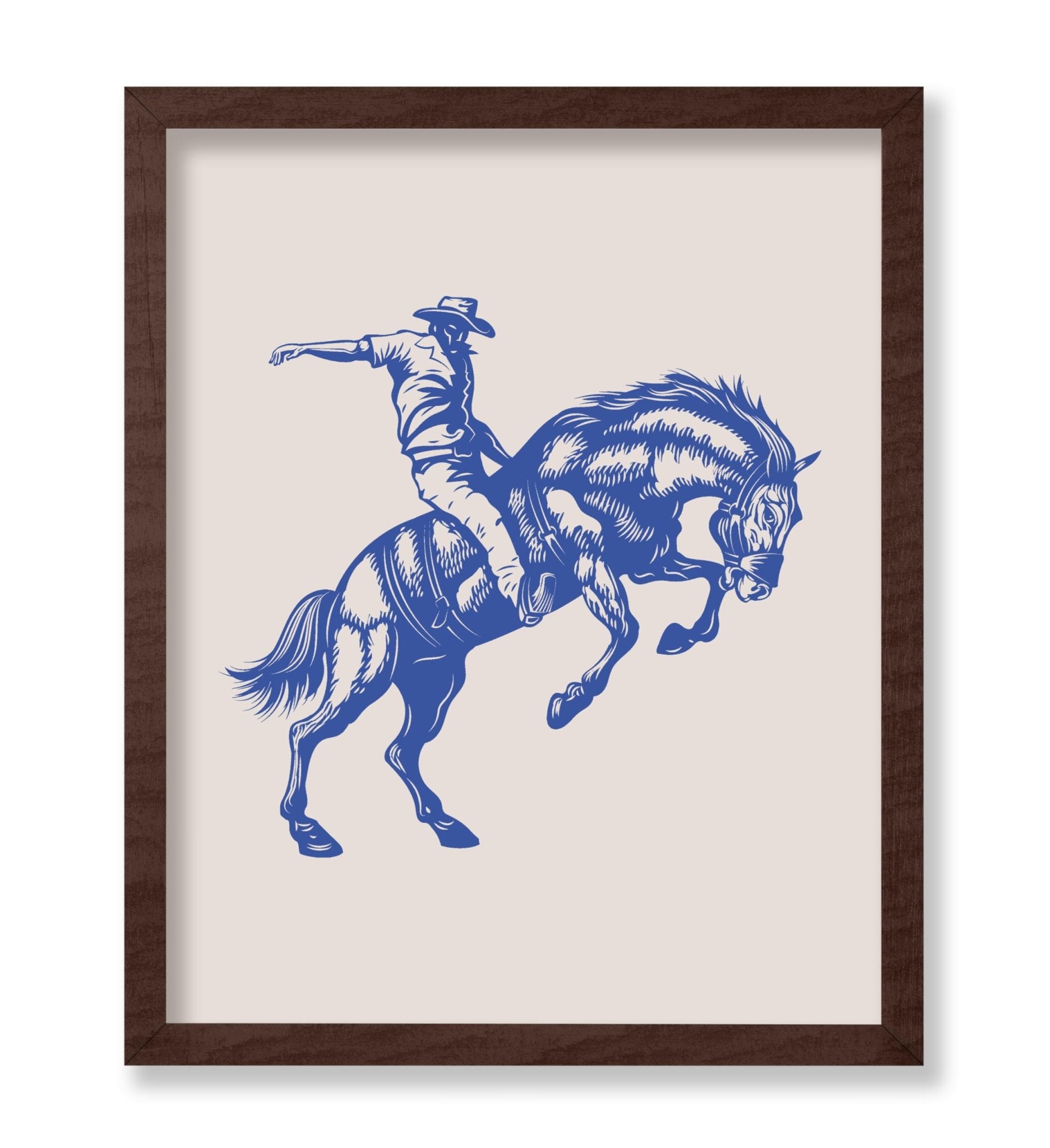 Blue Cowboy Bucking Horse