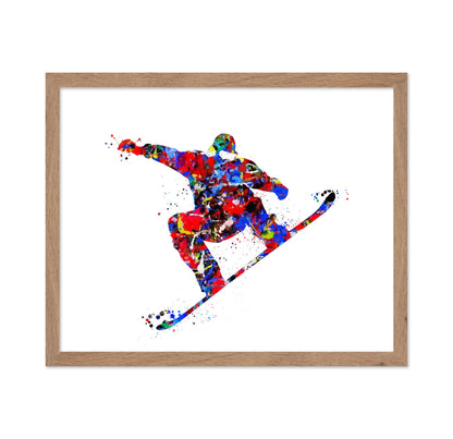 Watercolor Snowboarding