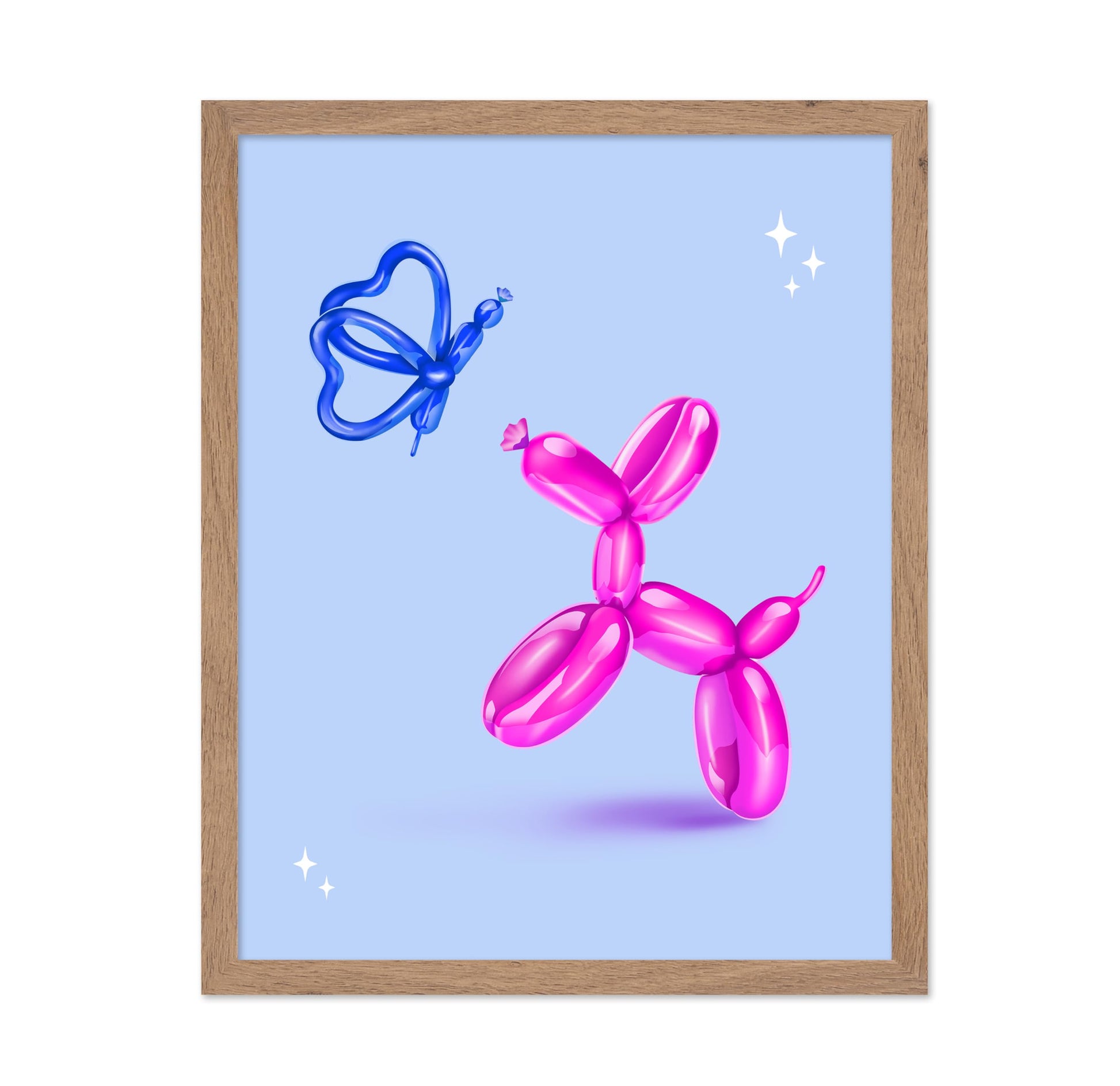 Jumping Balloon Dog and Butterfly No3 Poster
