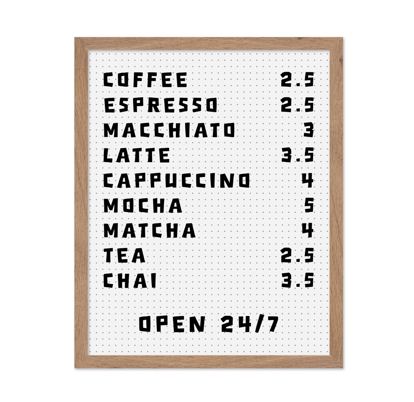 Cafe Bar Menu