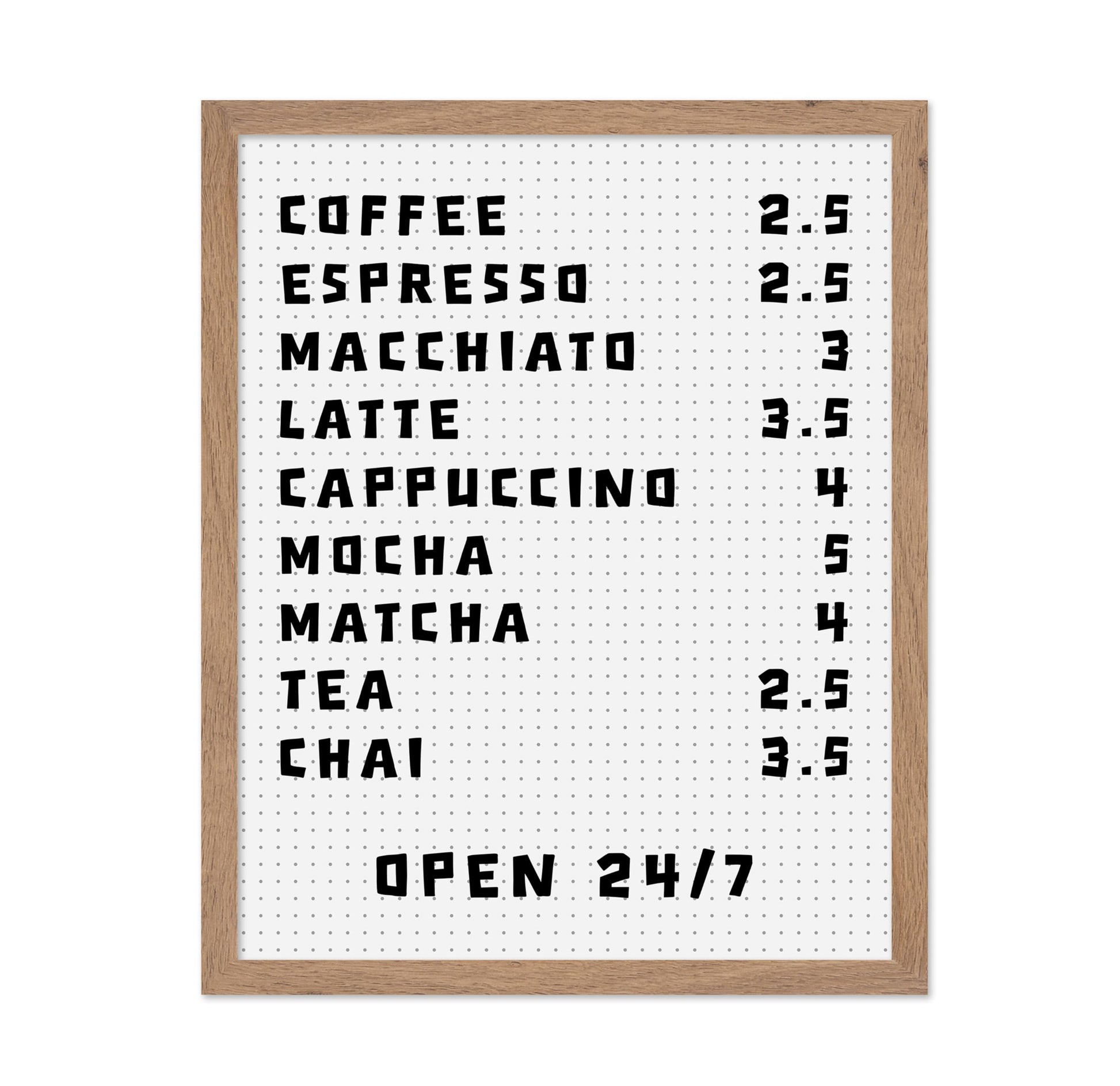 Cafe Bar Menu