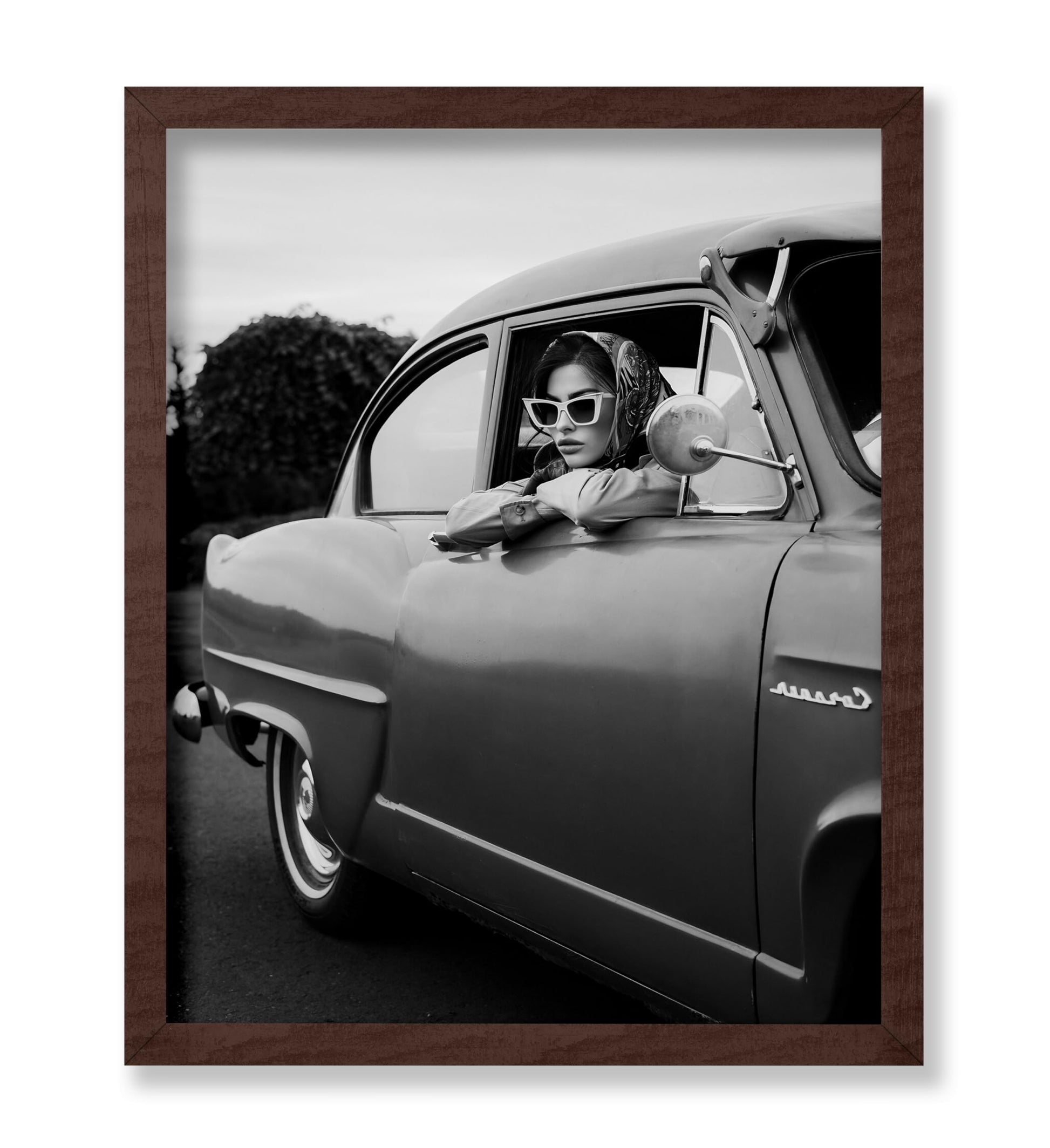 Woman in Classic Car