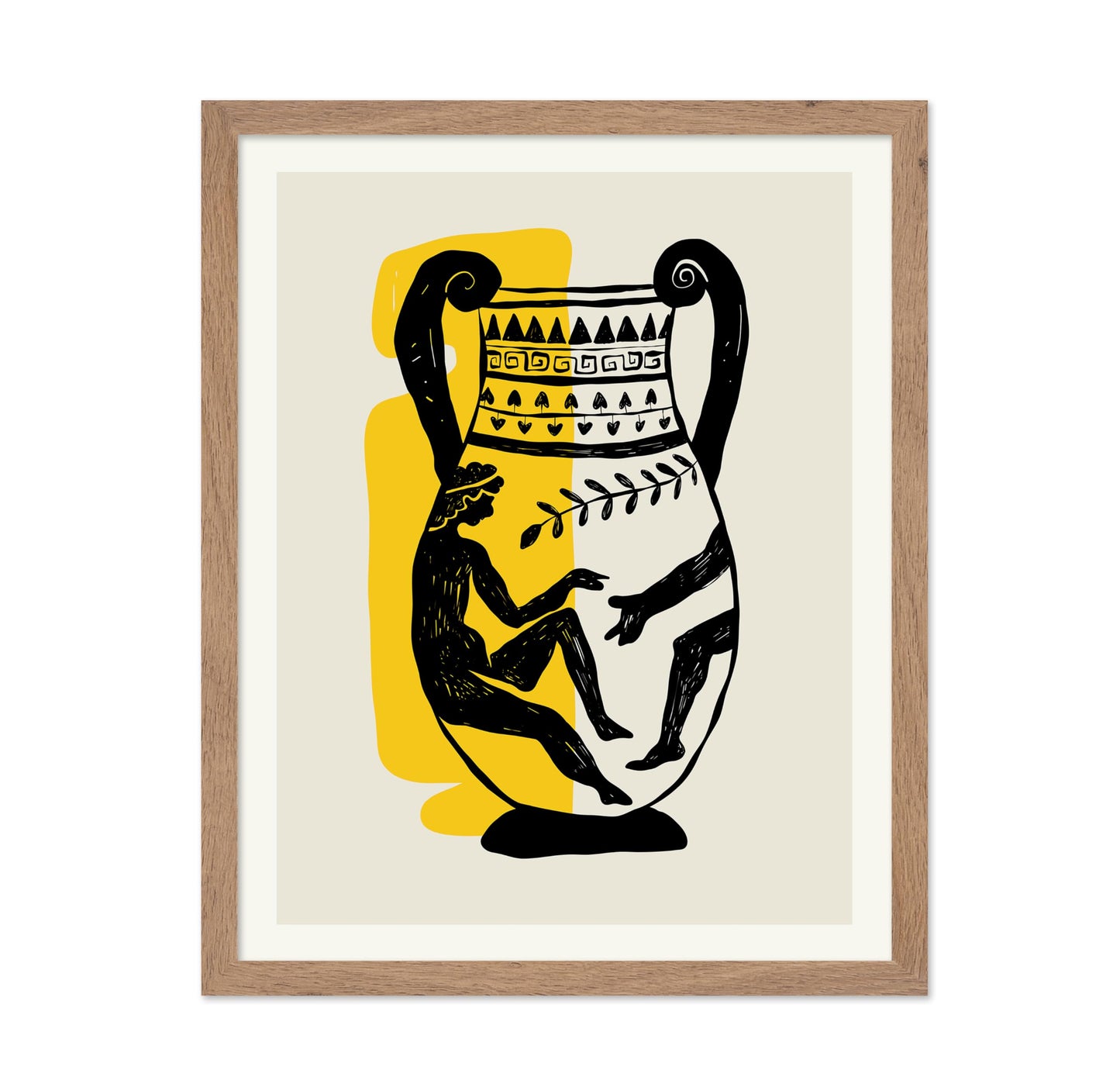 Abstract Vase with Greek God Engraving