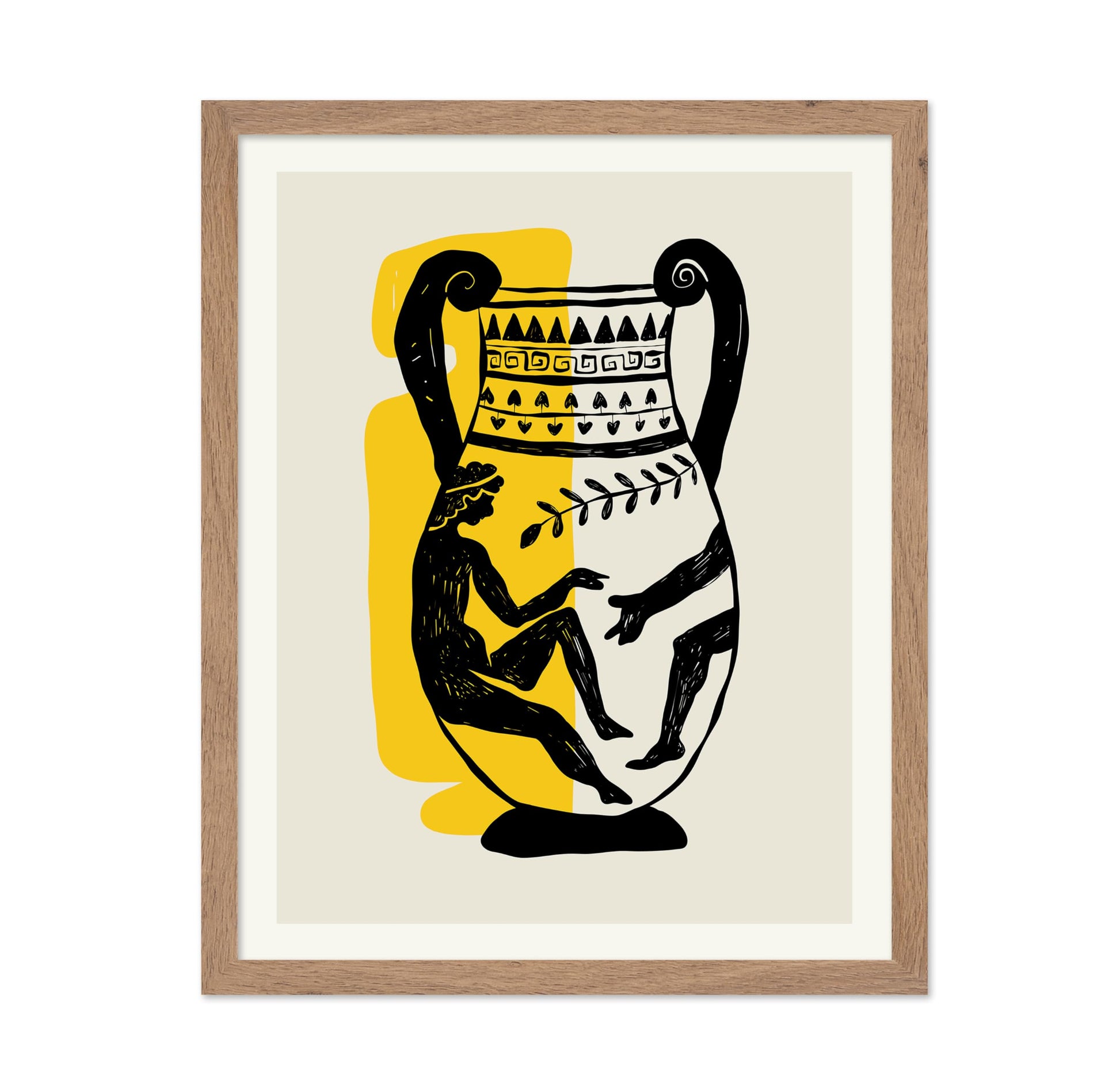 Abstract Vase with Greek God Engraving