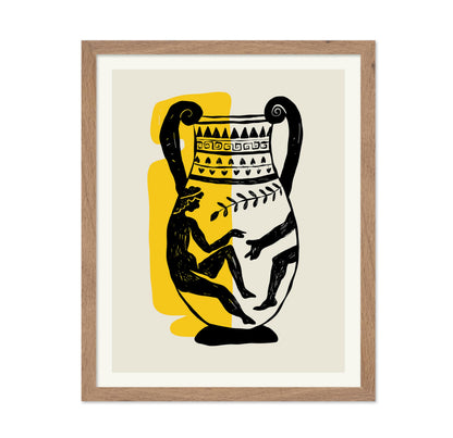Abstract Vase with Greek God Engraving