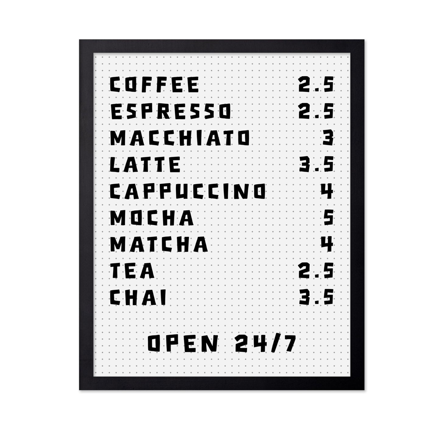 Cafe Bar Menu