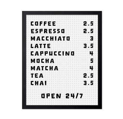 Cafe Bar Menu