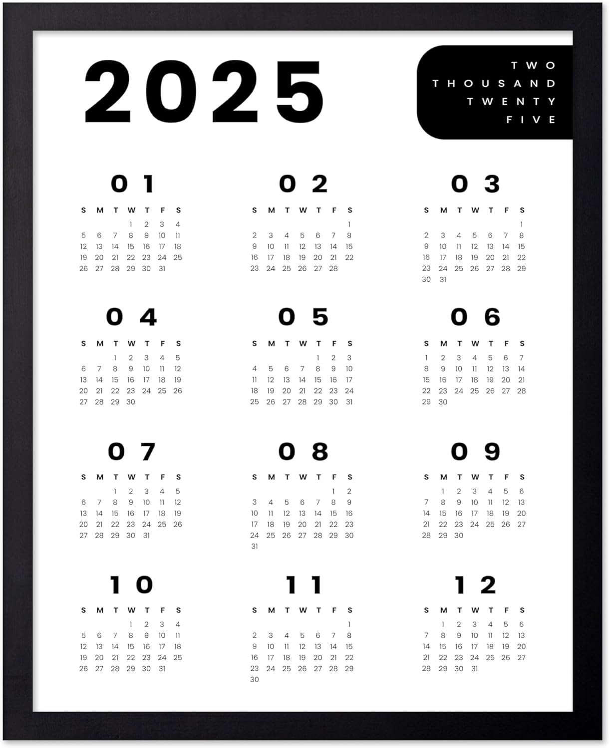 Year 2025 Calendar No2