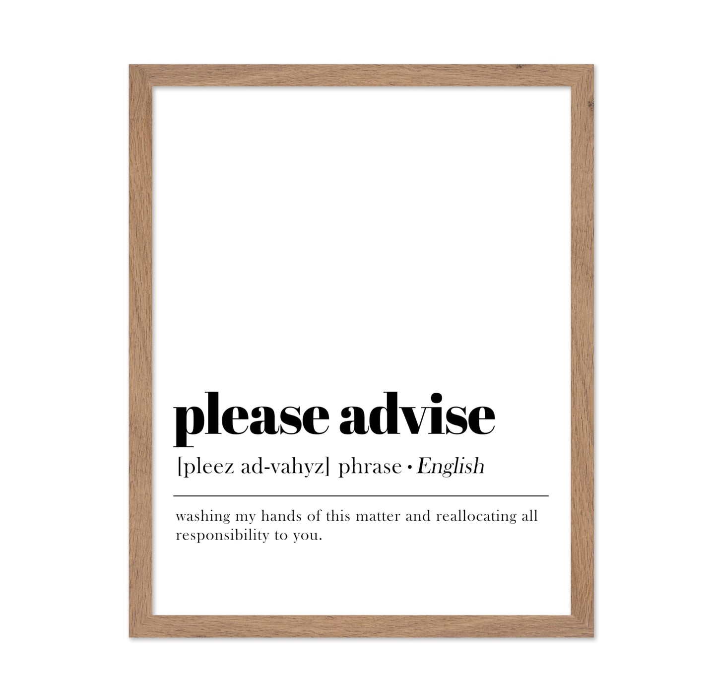 Definition of Please Advise