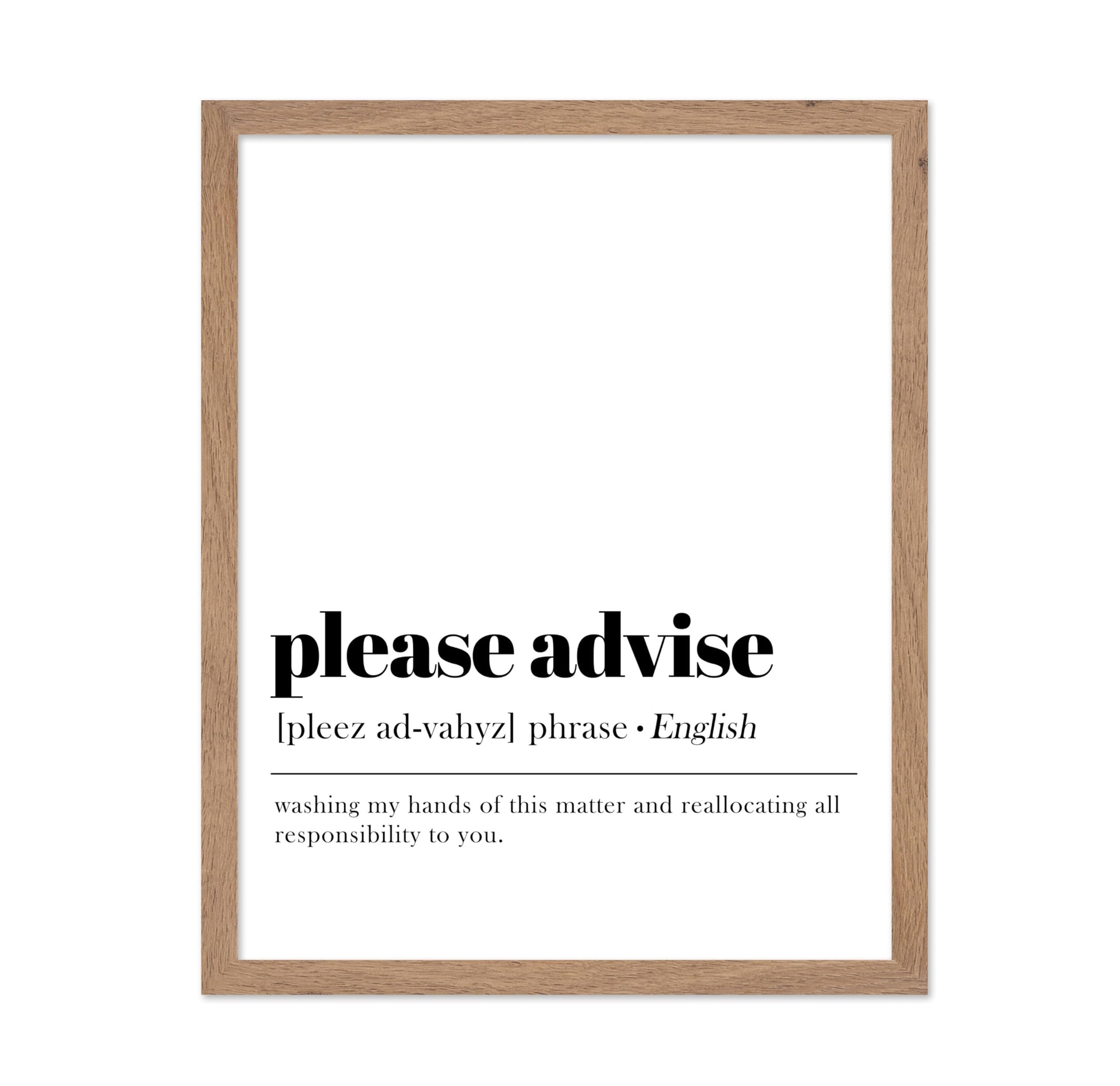 Definition of Please Advise