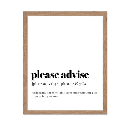 Definition of Please Advise
