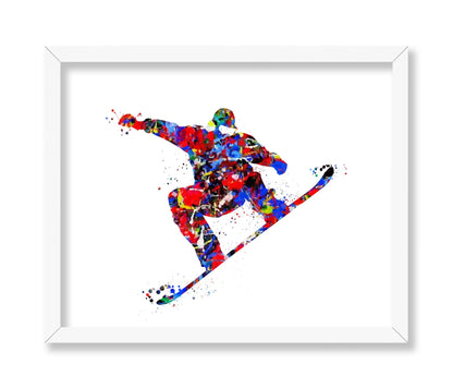Watercolor Snowboarding