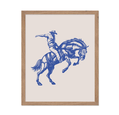Blue Cowboy Bucking Horse