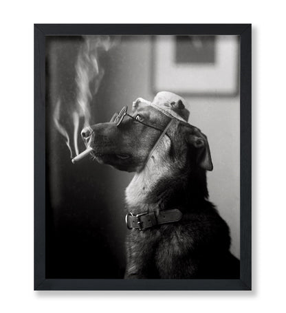 Classy Dog Smoking a Cigarette