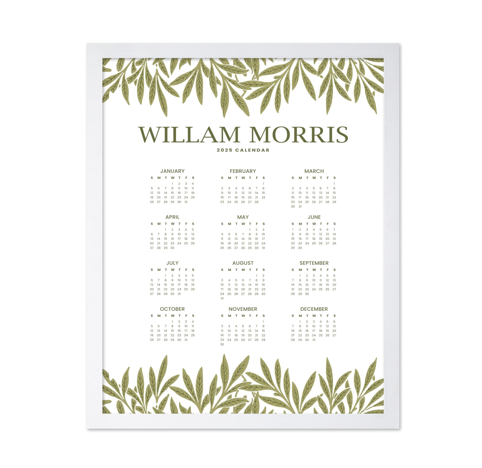 William Morris 2025 Calendar